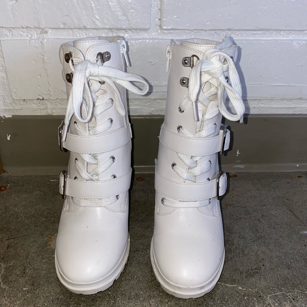 White Heel Bootie